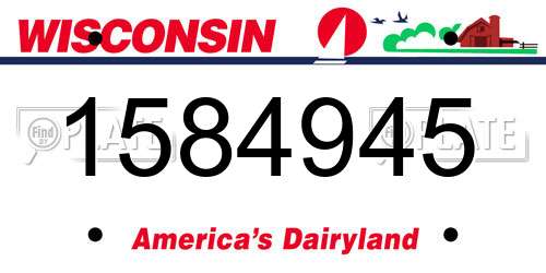1584945 Wisconsin License Plate