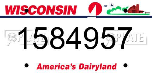 1584957 Wisconsin License Plate