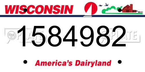 1584982 Wisconsin License Plate