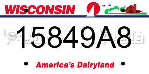15849A8 Wisconsin License Plate