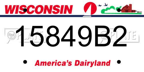 15849B2 Wisconsin License Plate