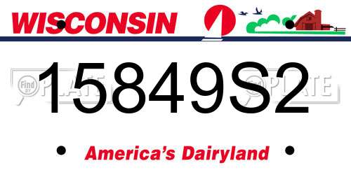15849S2 Wisconsin License Plate