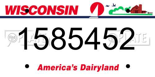 1585452 Wisconsin License Plate