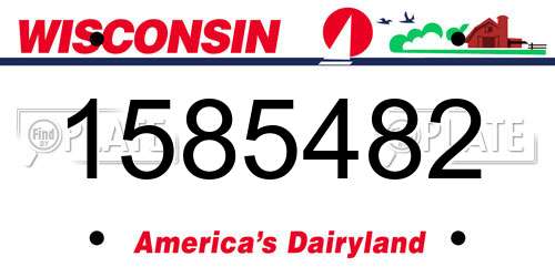 1585482 Wisconsin License Plate