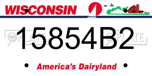 15854B2 Wisconsin License Plate
