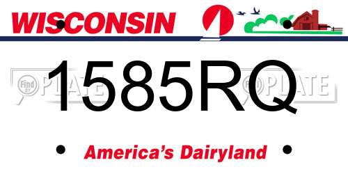 1585RQ Wisconsin License Plate