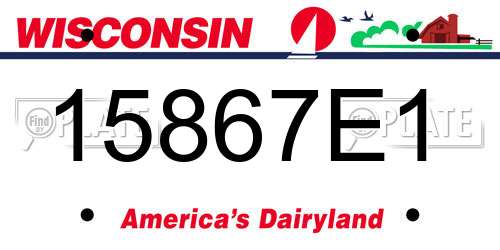 15867E1 Wisconsin License Plate