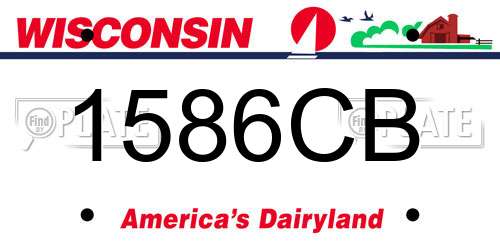 1586CB Wisconsin License Plate