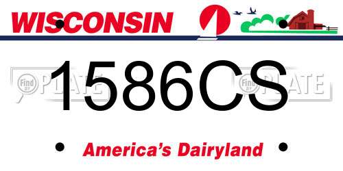 1586CS Wisconsin License Plate