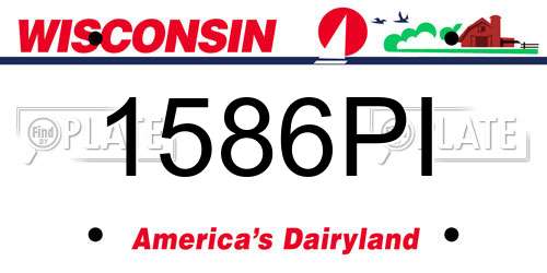 1586PI Wisconsin License Plate