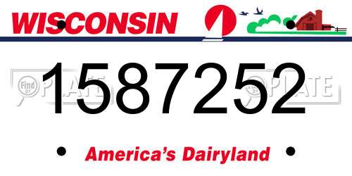 1587252 Wisconsin License Plate
