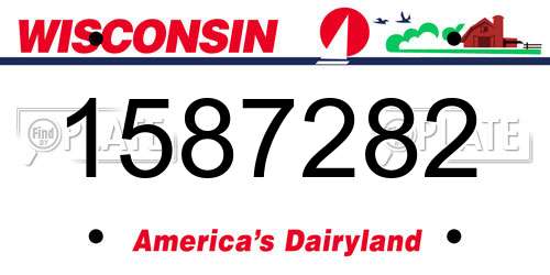 1587282 Wisconsin License Plate