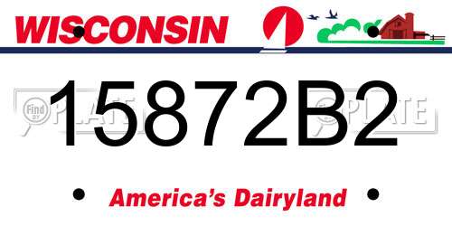 15872B2 Wisconsin License Plate