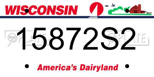 15872S2 Wisconsin License Plate