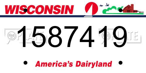 1587419 Wisconsin License Plate