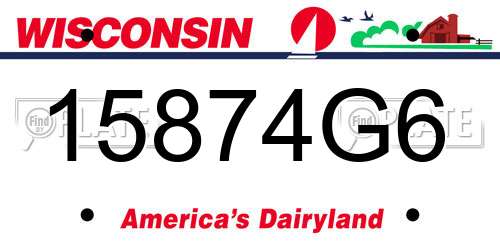 15874G6 Wisconsin License Plate
