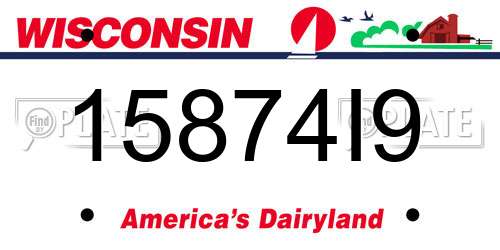 15874I9 Wisconsin License Plate