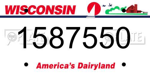 1587550 Wisconsin License Plate