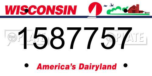 1587757 Wisconsin License Plate