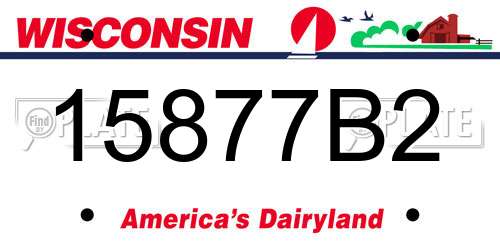 15877B2 Wisconsin License Plate