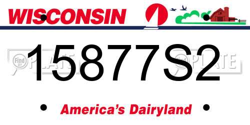 15877S2 Wisconsin License Plate