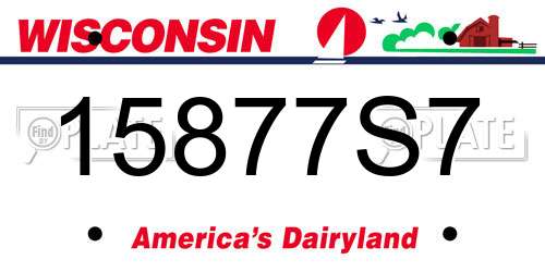 15877S7 Wisconsin License Plate