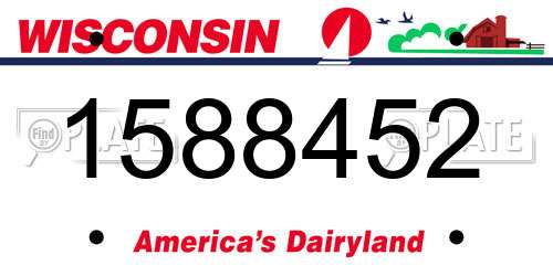 1588452 Wisconsin License Plate