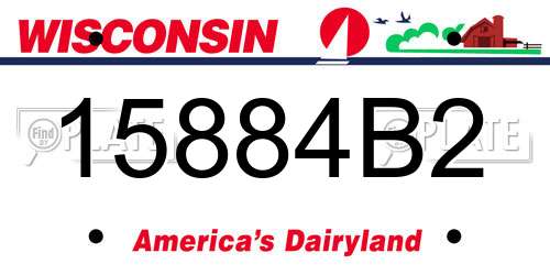 15884B2 Wisconsin License Plate