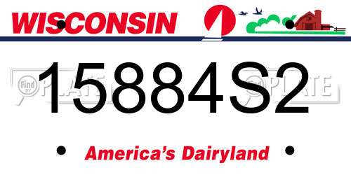 15884S2 Wisconsin License Plate