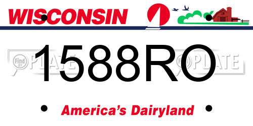 1588RO Wisconsin License Plate