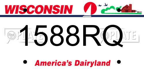 1588RQ Wisconsin License Plate