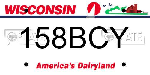 158BCY Wisconsin License Plate