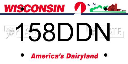 158DDN Wisconsin License Plate