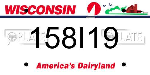 158I19 Wisconsin License Plate