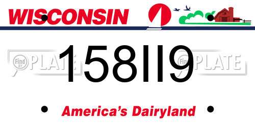 158II9 Wisconsin License Plate