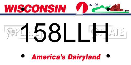 158LLH Wisconsin License Plate