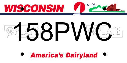 158PWC Wisconsin License Plate