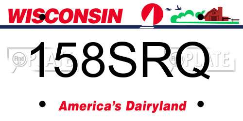 158SRQ Wisconsin License Plate