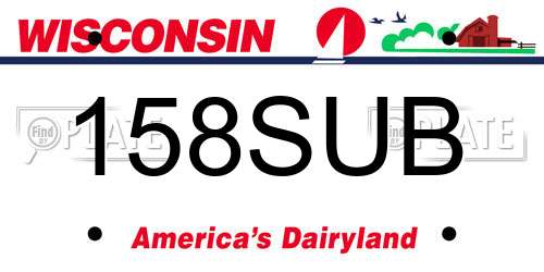 158SUB Wisconsin License Plate