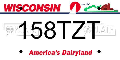 158TZT Wisconsin License Plate