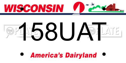 158UAT Wisconsin License Plate