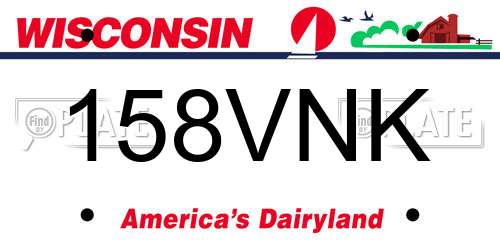 158VNK Wisconsin License Plate