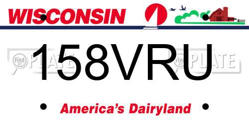 158VRU Wisconsin License Plate