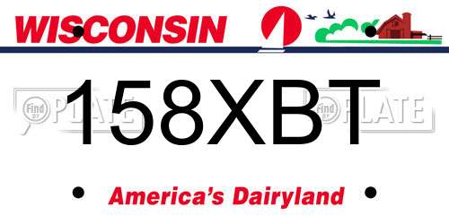 158XBT Wisconsin License Plate