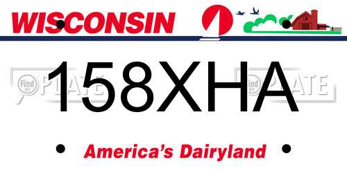 158XHA Wisconsin License Plate