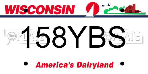 158YBS Wisconsin License Plate