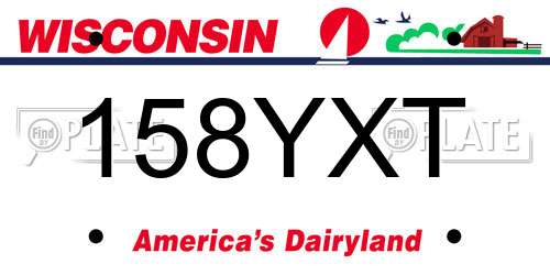 158YXT Wisconsin License Plate
