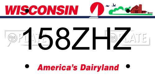 158ZHZ Wisconsin License Plate