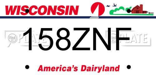 158ZNF Wisconsin License Plate