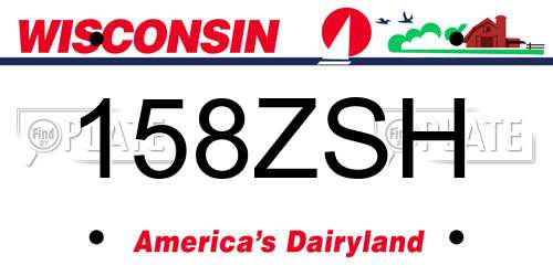 158ZSH Wisconsin License Plate